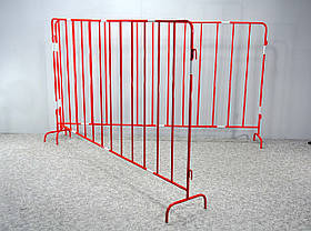 Бар'єрне огородження для обмеження пішохідних зон 2м*1,1м тр 20*16 червоне з світловідбивною плівкою