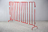 Бар'єрне огородження для обмеження пішохідних зон 2м*1,1м тр 20*16 червоне з світловідбивною плівкою, фото 2