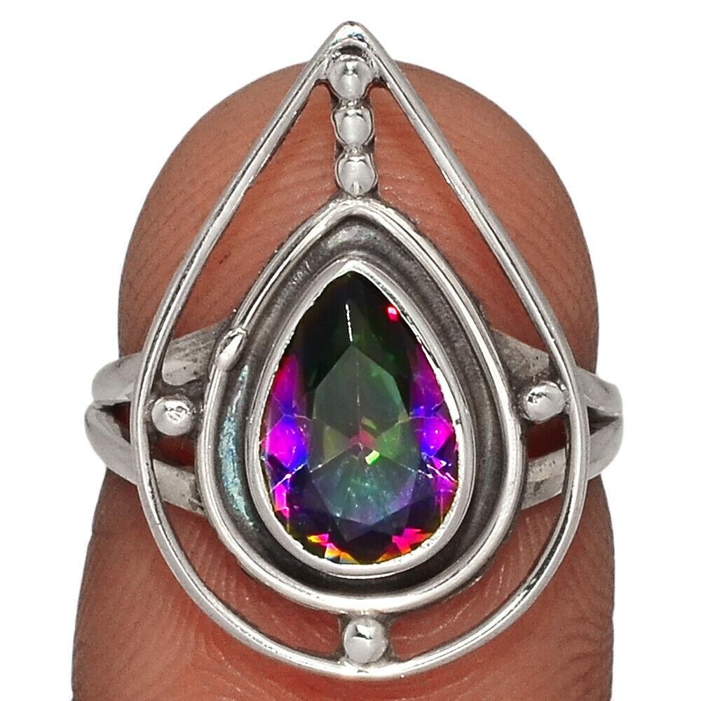 Срібне кільце з містик топазом, 1395КТ