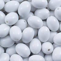 Бусини акрил овал, білий, 12х9 мм (40 шт.) УТ0028638