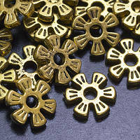 Бусини-роздільники квітка 50 шт. металевий колір античне золото 8х2мм УТ 0019176
