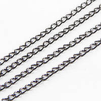 Ланцюг витий 3х2х0,6мм/5м залізний колір збройова сталь УТ100017733