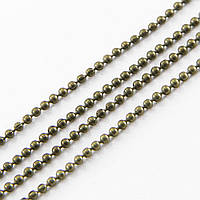 Ланцюжок 1,5 мм/5 м плетіння перліна, колір бронза УТ0030371