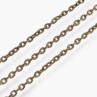 Ланцюжок залізний рифлений 3х2х0,5мм 5 м якірне плетіння, колір бронза УТ100007234