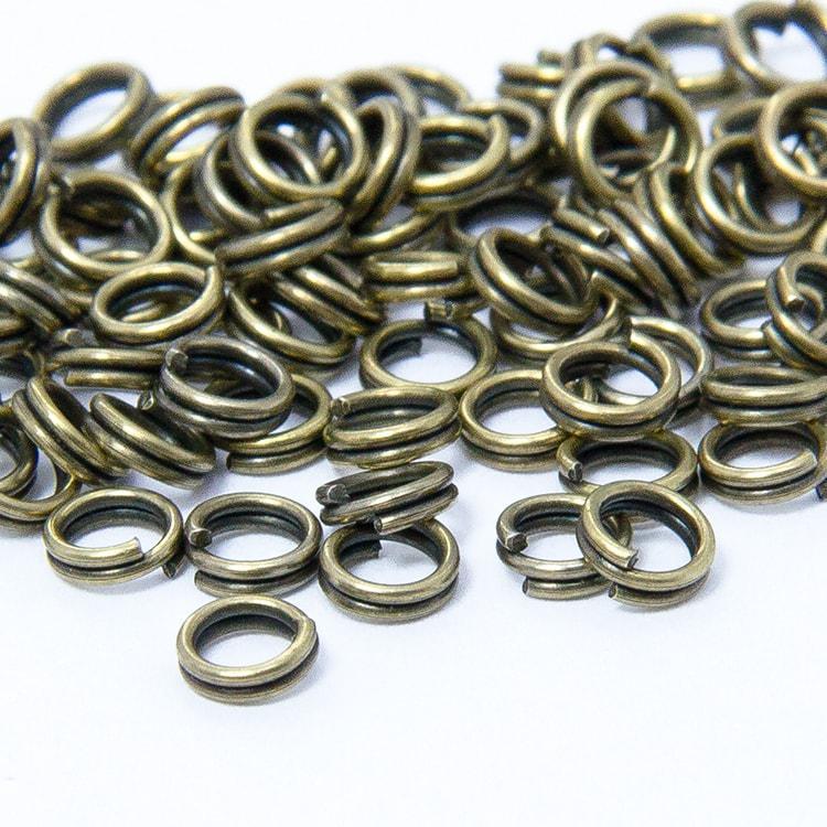 Кілочки подвійні, залізні, Колір: бронза, Розмір: 4 мм. (50 грамів-800 шт.) УТ 10007173, фото 1