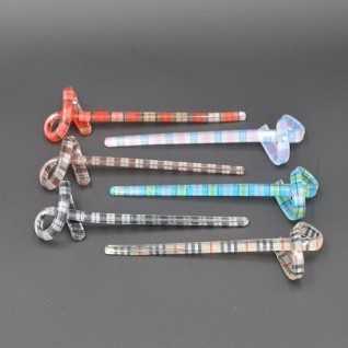 Китайські палички для волосся, пластик у клітинку, довжина 16 см (2 шт.) 22_4_10, фото 1