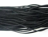 Шнур, штучний замш, чорний, розмір 3х1 мм, довжина 5 м (1 шт.) УТ1005667