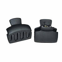 Краб для волосся 6 шт. чорний каучук, розмір 3х4 см