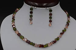 Буси цирконій Червоний Бежевий Зелений Кристал