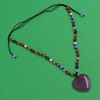 Кулон димчастий кварц, довжина бус до 70 см