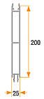 Алюмінієвий профіль для бортів середня планка Takler, 200 мм, фото 2