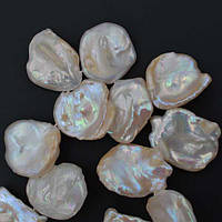 Перли Барковий Мабе 18х15х2 мм 10 шт Білий з Перламутровим відливом