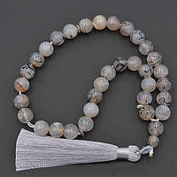 Чітки з мармурового агату, діаметр намистин 10 мм