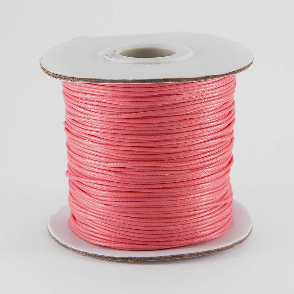 Шнур вощений поліестер для рукоділля світло-кораловий 1 мм/10 мм УТ10018485, фото 1
