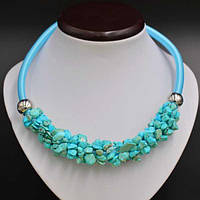 Кольє зелена бірюза, довжина 49 см, подовжувач 8 см 5_25_147a6