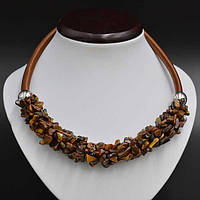 Кольє тигрове око, довжина 49 см, подовжувач 8 см 5_25_147a15