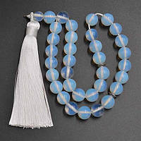 Чітки із синтетичного місячного каменю, діаметр намистин 10 мм