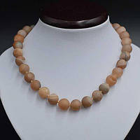 Буси халькопирит світло-коричневий, намистина 12 мм, довжина бус 47 см