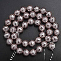 Бусини з перламутру 10 мм 20 шт. кулька з огранкою кавовий