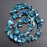 Бусини з перламутру 10х8 мм 55 шт. саморідки синій