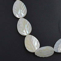 Бусини Перламутр Морський 20х15 мм 10 шт. 20 см Білий Листочок