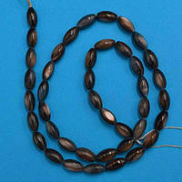 Бусини з перламутру 9х5 мм 20 шт 19 см колір сіро-коричневий