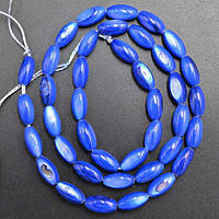 Бусини з перламутру 9х5 мм 20 шт. колір синій