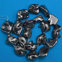 Бусини з перламутру 18х12 мм 18 шт. колір сірий