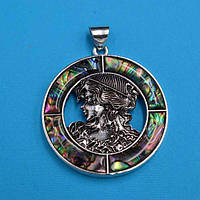 Кулон із натурального перламутру, розмір 55х45 мм (1 шт.)