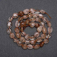 Бусини з Рутілового Кварца "Волоса Венери" 7х5 мм 40 см галтівка