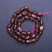 Бусини з Гранату 7х5 мм 40 см Галтовка