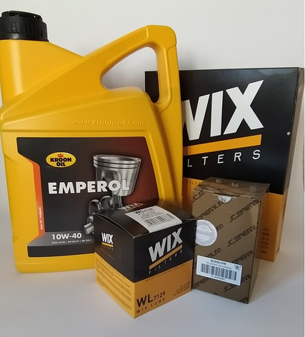 Комплект фільтра + масло 4л. Kroon Oil 10W 40 Daewoo Nexia 1.5 | Комплект 3 фільтра + масло 4л Деу Нексія, фото 1