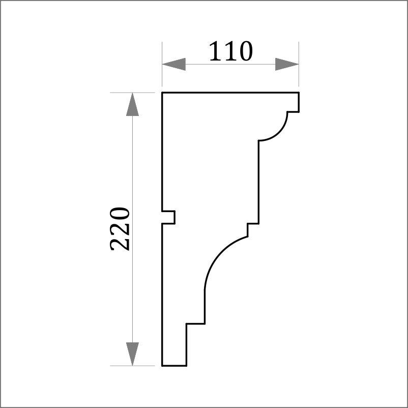 Карниз для фасада, фасадный карниз Фк-8 h220х110 - фото 3 - id-p98848064
