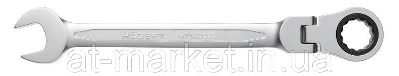 Ключ комбінований шарнірний з тріскачкою 17 мм, 72T, сталь Cr V HOEGERT HT1R057
