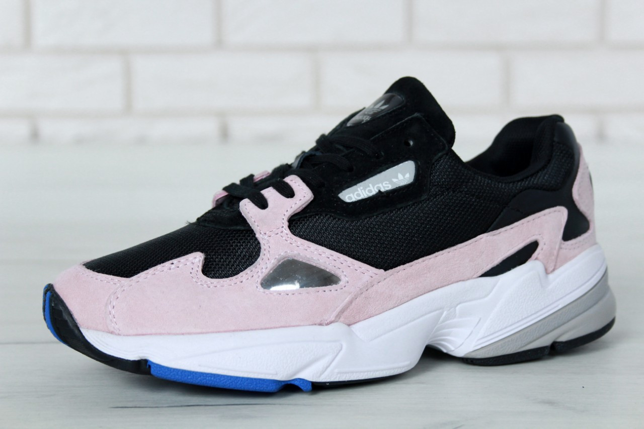 Жіночі кросівки Adidas Falcon Black Pink White, жіночі кросівки адідас фалкон