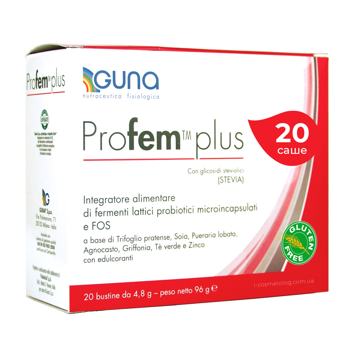 Profem Plus (GUNA, Італія) 20 саше, 96 г Для здоров'я жінки в менопаузі