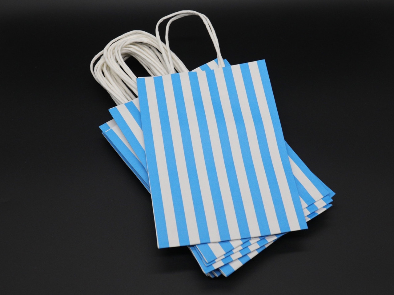 Паперовий пакет крафтовий під лого з крученими ручками Колір блакитний. 15х8х21см, фото 1