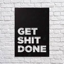 КАРТИНА ИЗ ДЕРЕВА "GET SHIT DONE"