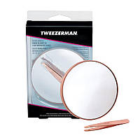 Набір для брів Tweezerman Rose Gold Mini Slant Tweezer & 10x Mirror