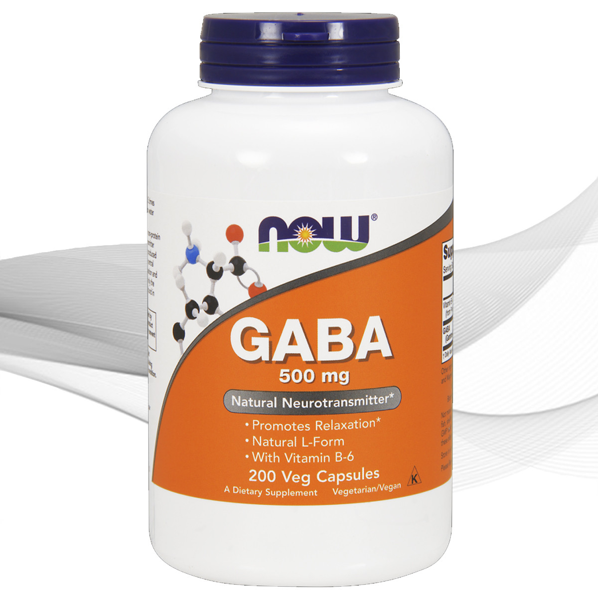 Гамма-аминобутират Now Foods GABA 500mg 200 veg. caps