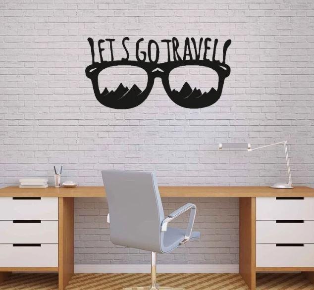 КАРТИНА ИЗ ДЕРЕВА "LET`S GO TRAVEL"
