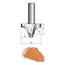 Фреза ГЛОБУС кромочна радіусна з підшипником. Серія 1019.    D22 h10 R5 d8