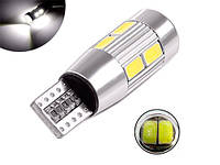 LED T10 W5W лампа в автомобиль, 10 SMD5630 с обманкой CANBUS, 2 шт