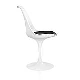 Пластиковий стілець SDM Тюльпан білий барний подушка чорного кольору, фото 5