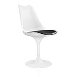 Пластиковий стілець SDM Тюльпан білий барний подушка чорного кольору, фото 7
