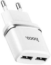 Зарядний пристрій HOCO C12 Smart 2 USB 2.4A - White