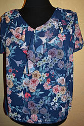 Жіноча блуза з рюшами на грудях великих розмірів