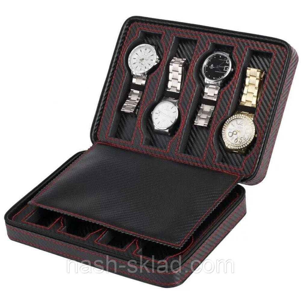 Органайзер для зберігання годин JOCESTYLE -bit watch zipper bag до 8 годин колір чорний карбон