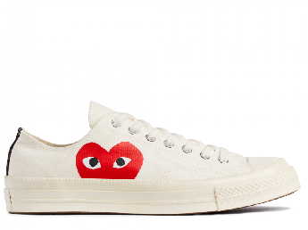 Жіночі кеди Converse Comme Des Garcons White Low білі текстиль низькі оригінал