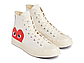 Женские Converse Comme Des Garcons White High оригинал белые текстиль высокие, фото 2